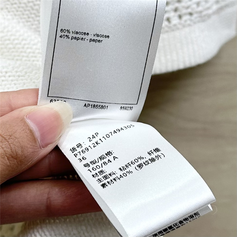 Ch**el bow crochet classic rhombus knitted top