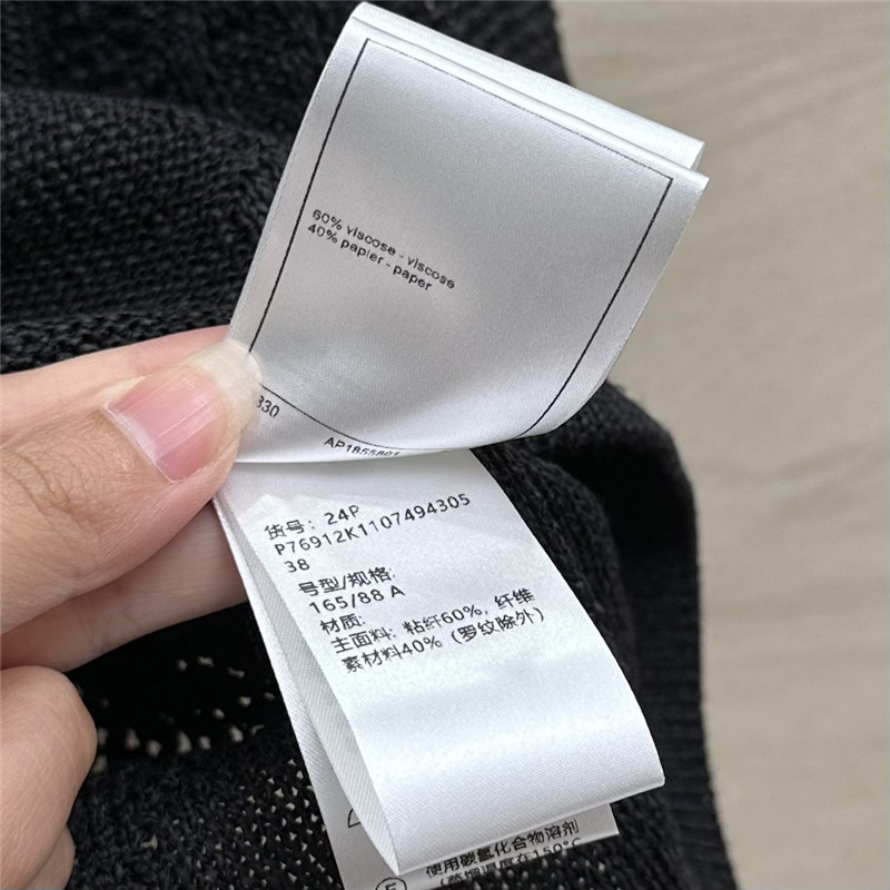 Ch**el bow crochet classic rhombus knitted top