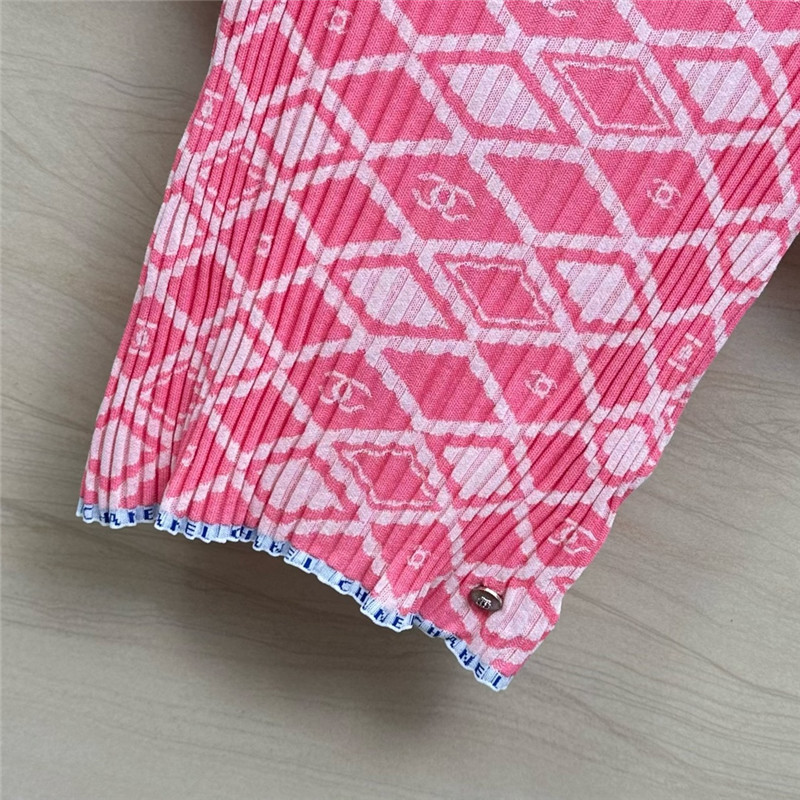 Ch**el celebrity style letter crocheted short-sleeved top