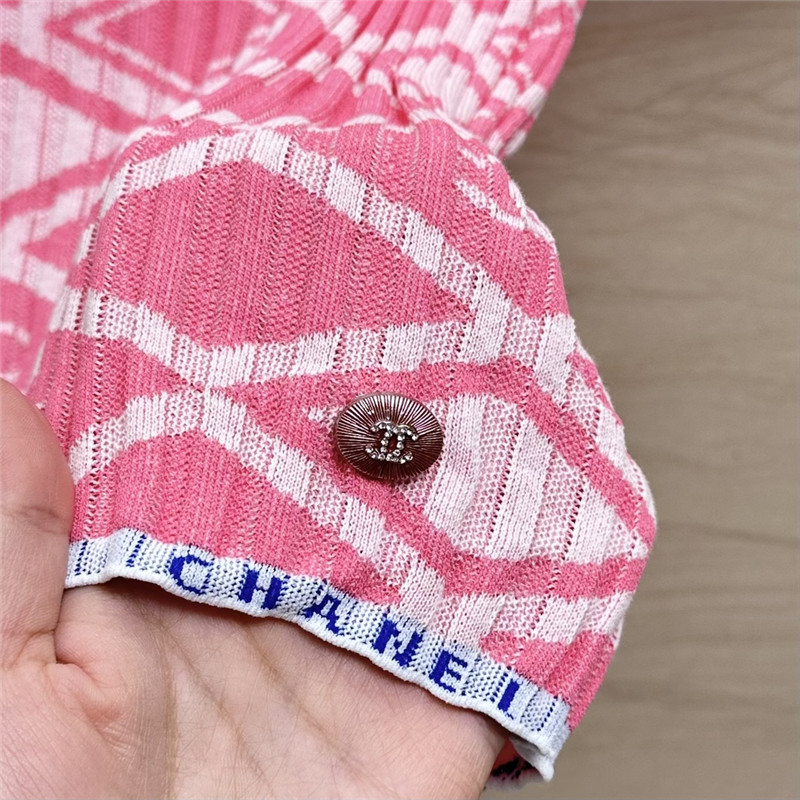 Ch**el celebrity style letter crocheted short-sleeved top