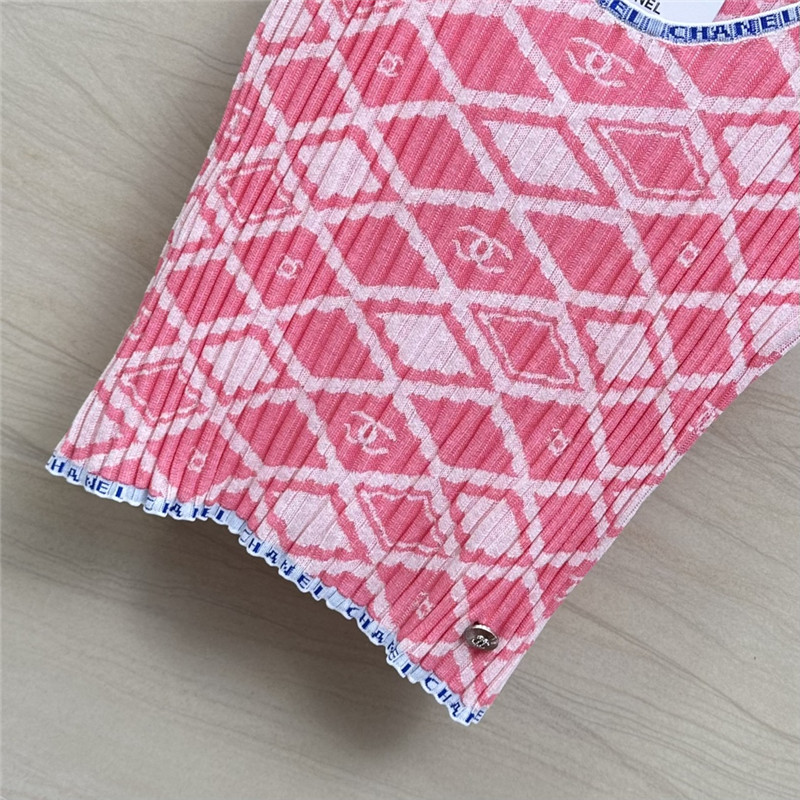 Ch**el lady style letter crochet contrast vest top