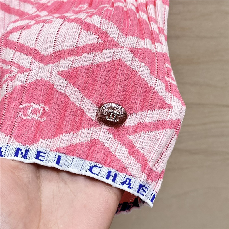 Ch**el lady style letter crochet contrast vest top