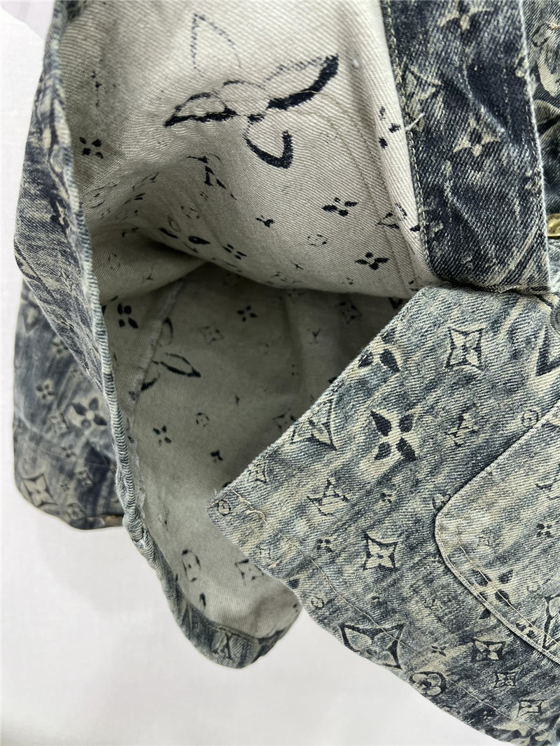 louis vuitton LV denim jacket with full logo for couples