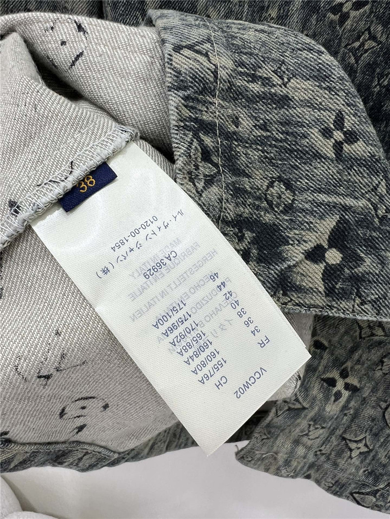 louis vuitton LV denim jacket with full logo for couples
