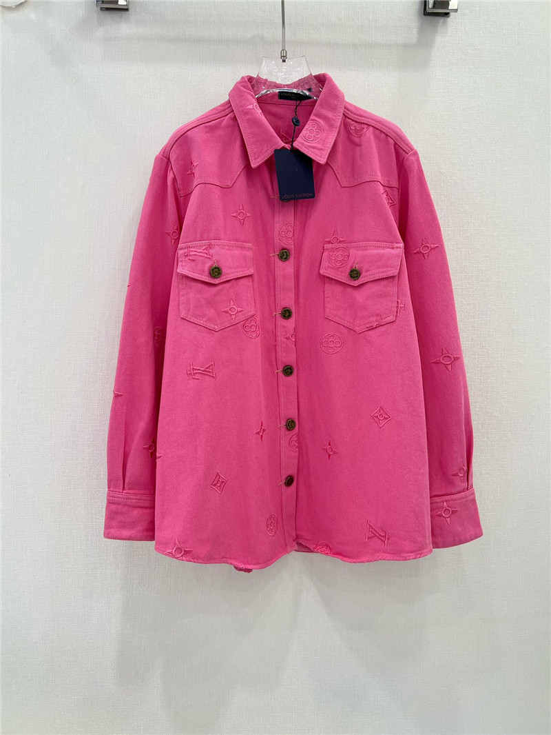 louis vuitton LV presbyopic embroidered denim shirt