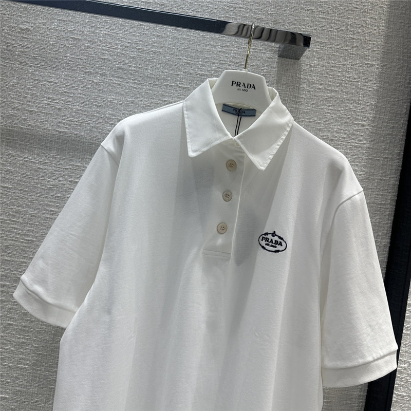 Pra*a contrast color polo short sleeve top
