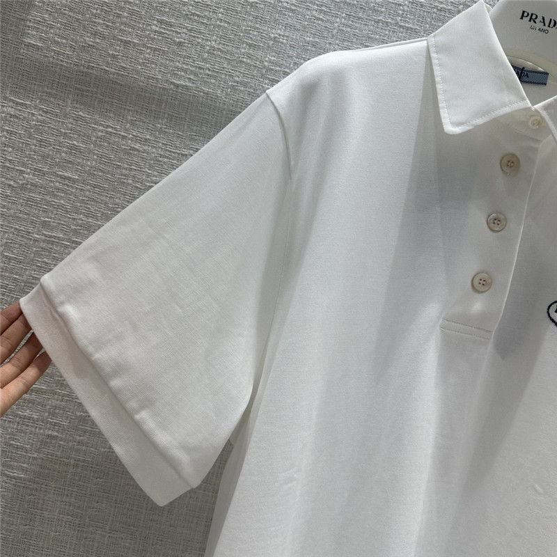 Pra*a contrast color polo short sleeve top