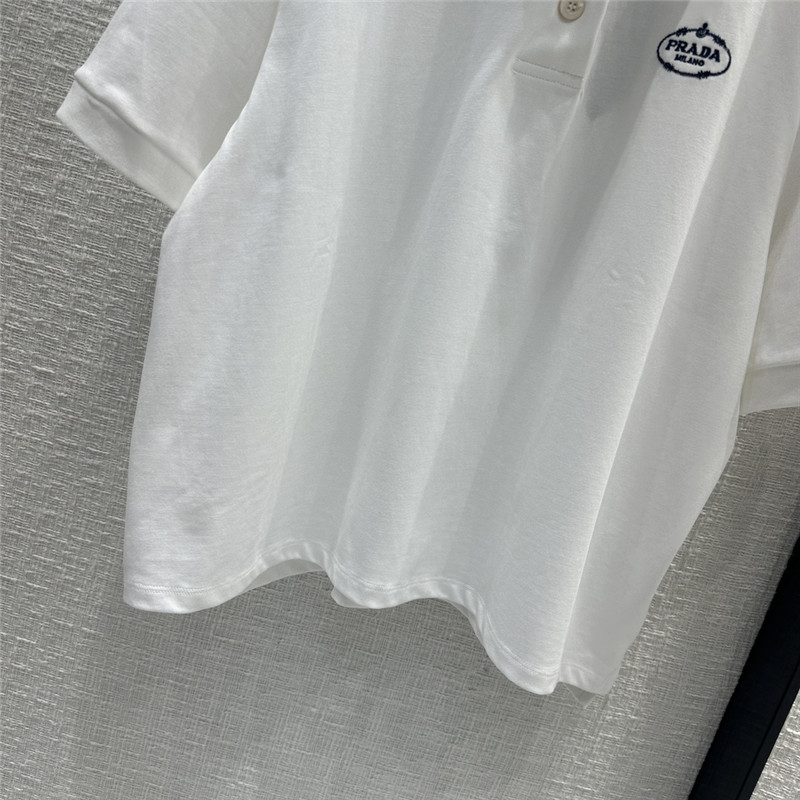 Pra*a contrast color polo short sleeve top