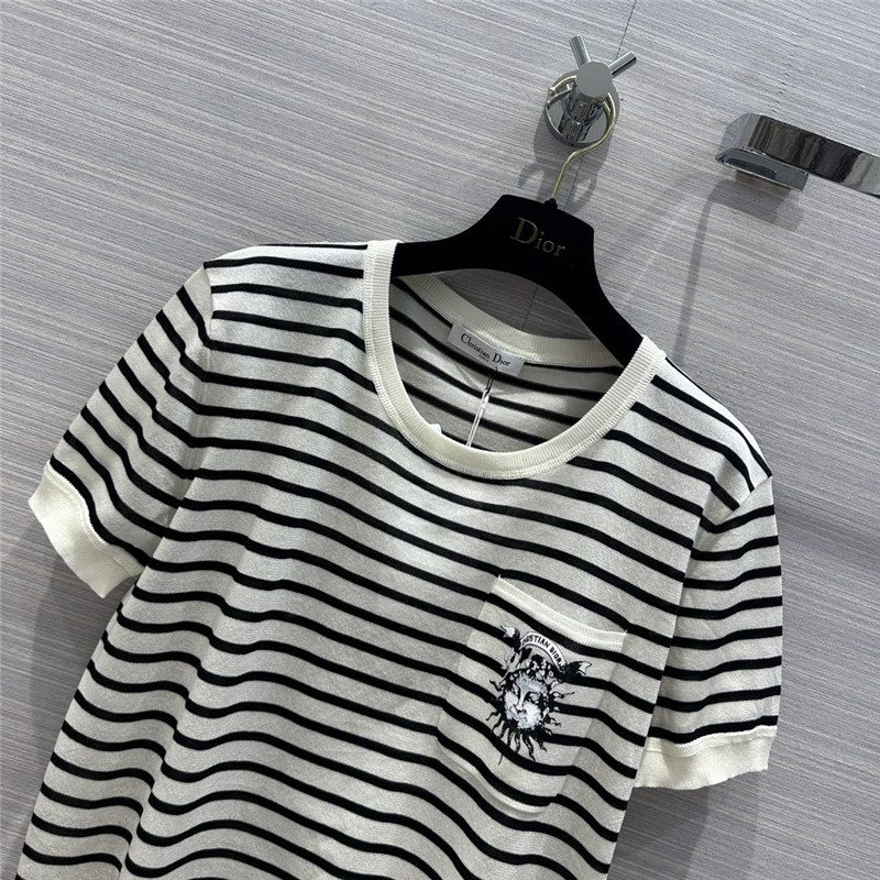 D10r navy striped linen t-shirt