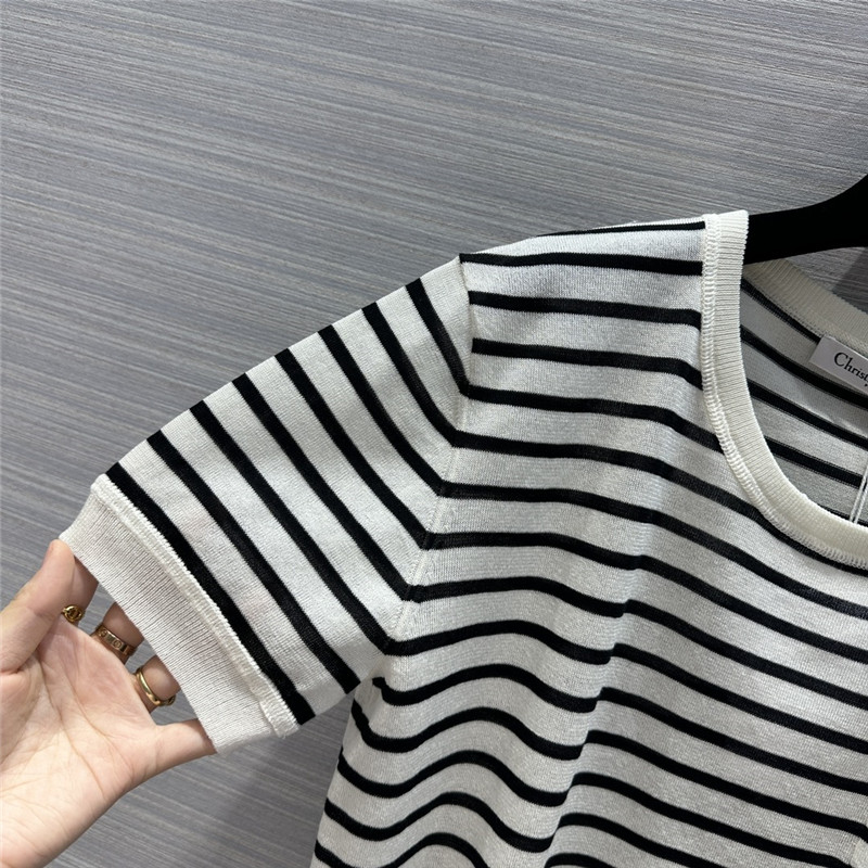 D10r navy striped linen t-shirt
