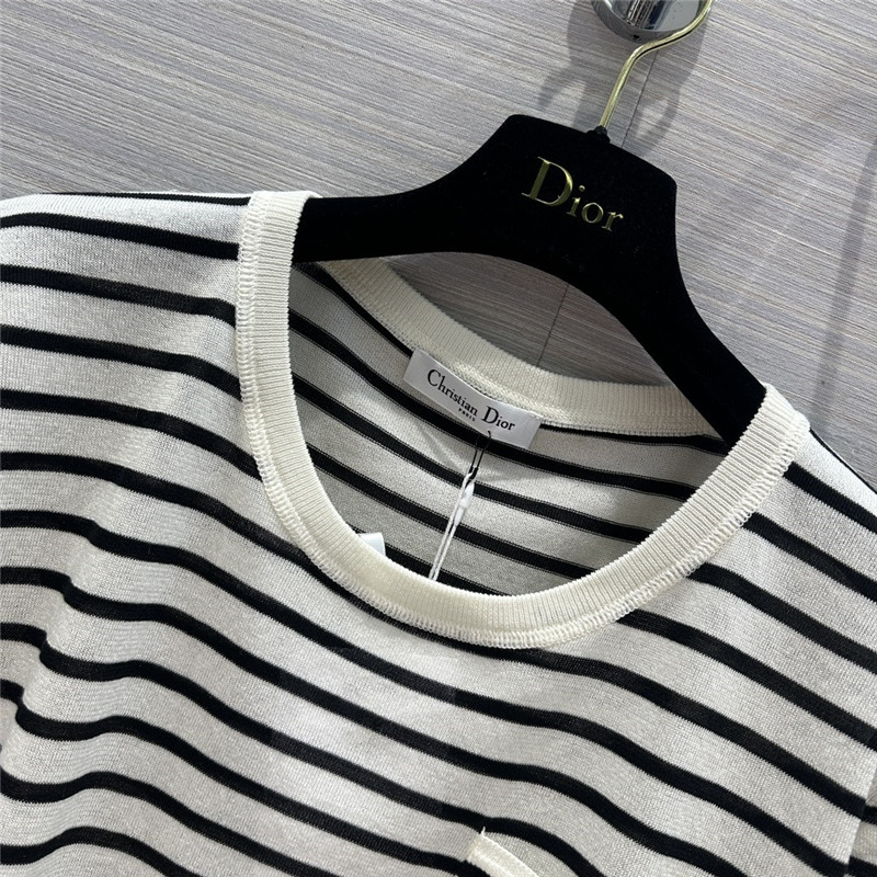D10r navy striped linen t-shirt