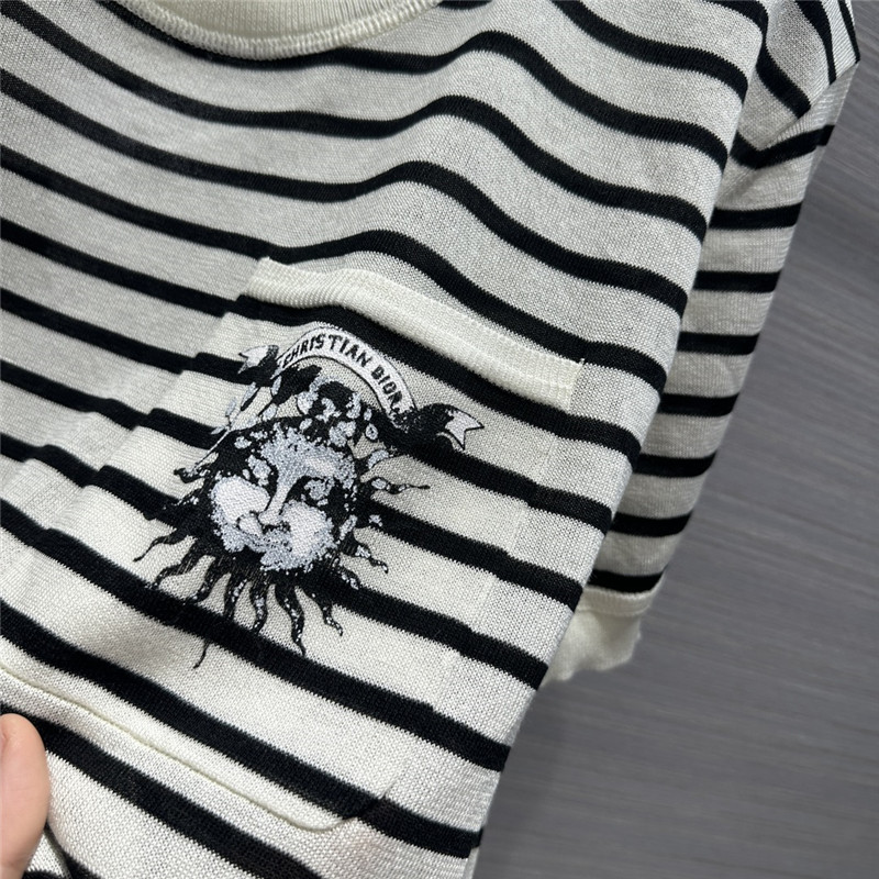 D10r navy striped linen t-shirt