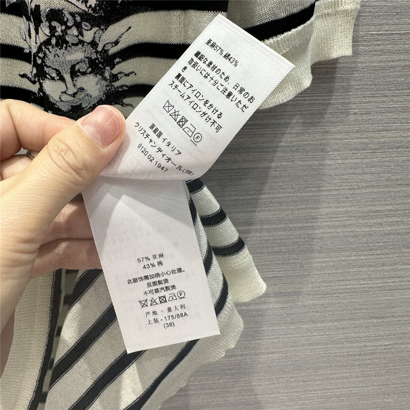 D10r navy striped linen t-shirt