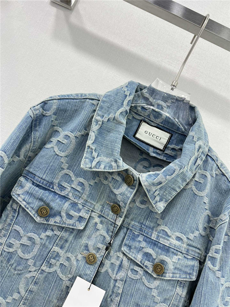 Gvc*1 new double g jacquard all over print denim jacket