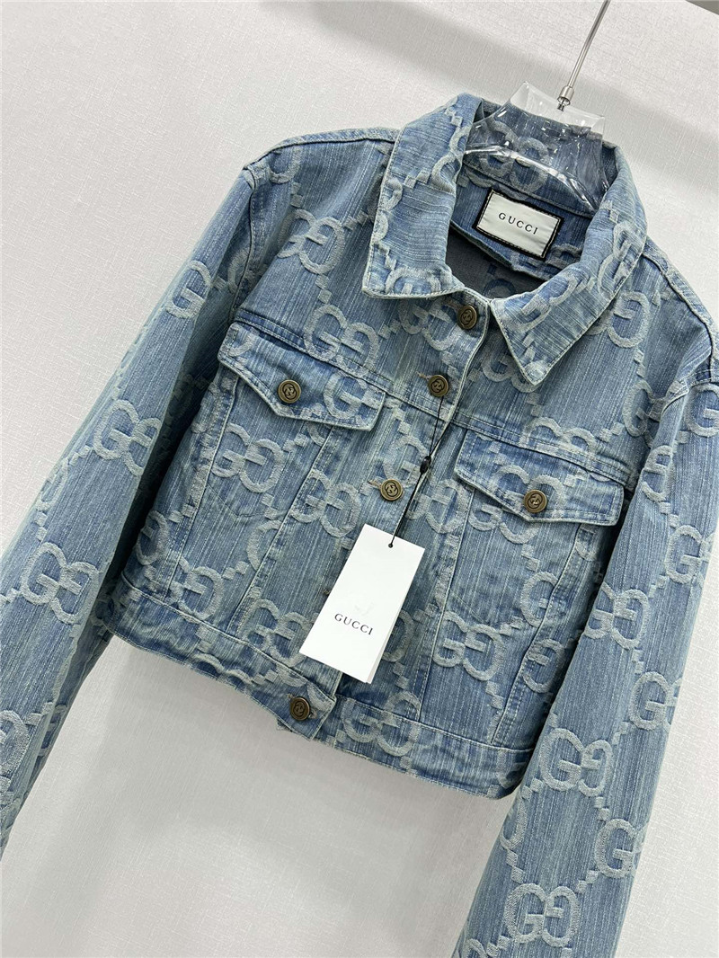 Gvc*1 new double g jacquard all over print denim jacket