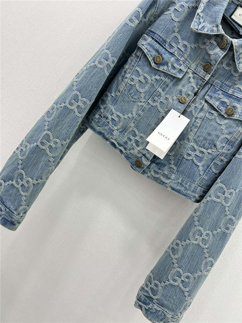 Gvc*1 new double g jacquard all over print denim jacket