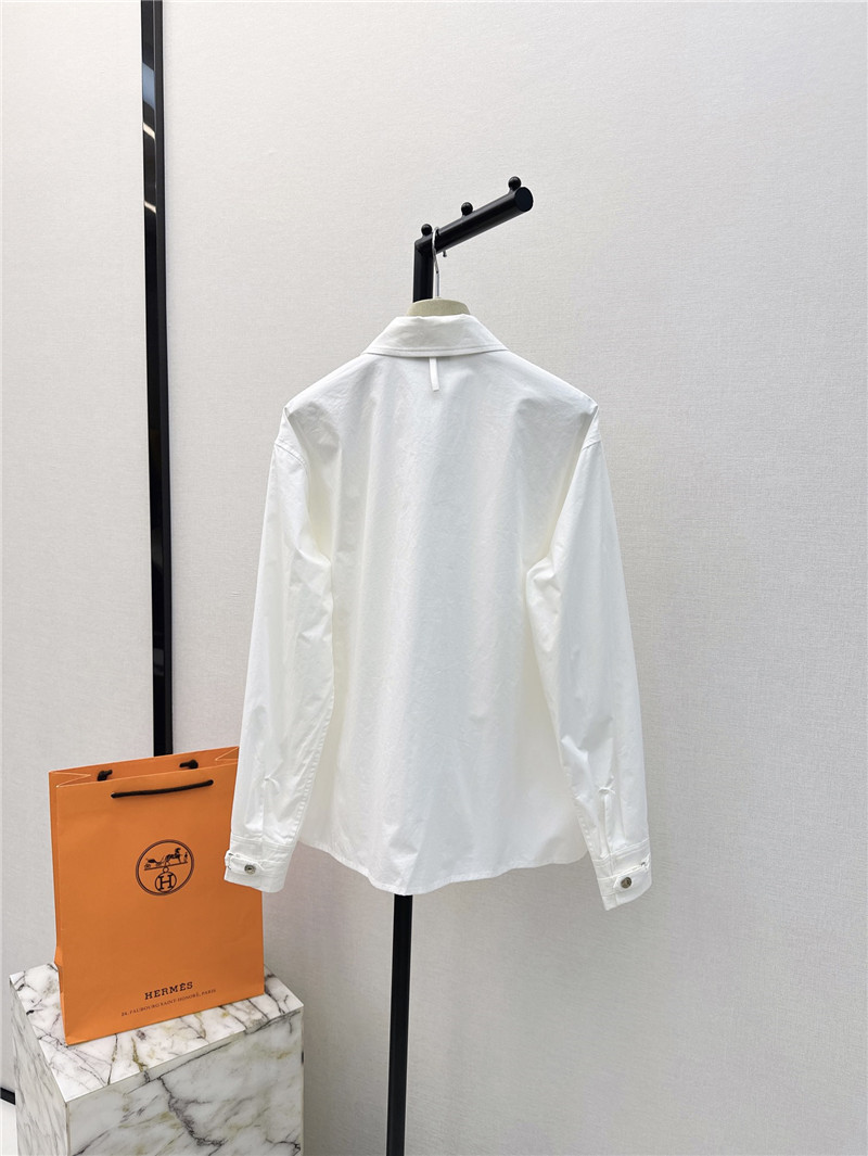 H**me5 new silver button decorated long-sleeved shirt