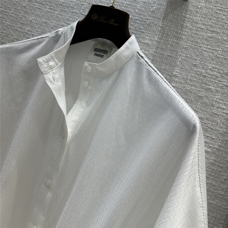 H**me5 h dark pattern jacquard small stand collar dress