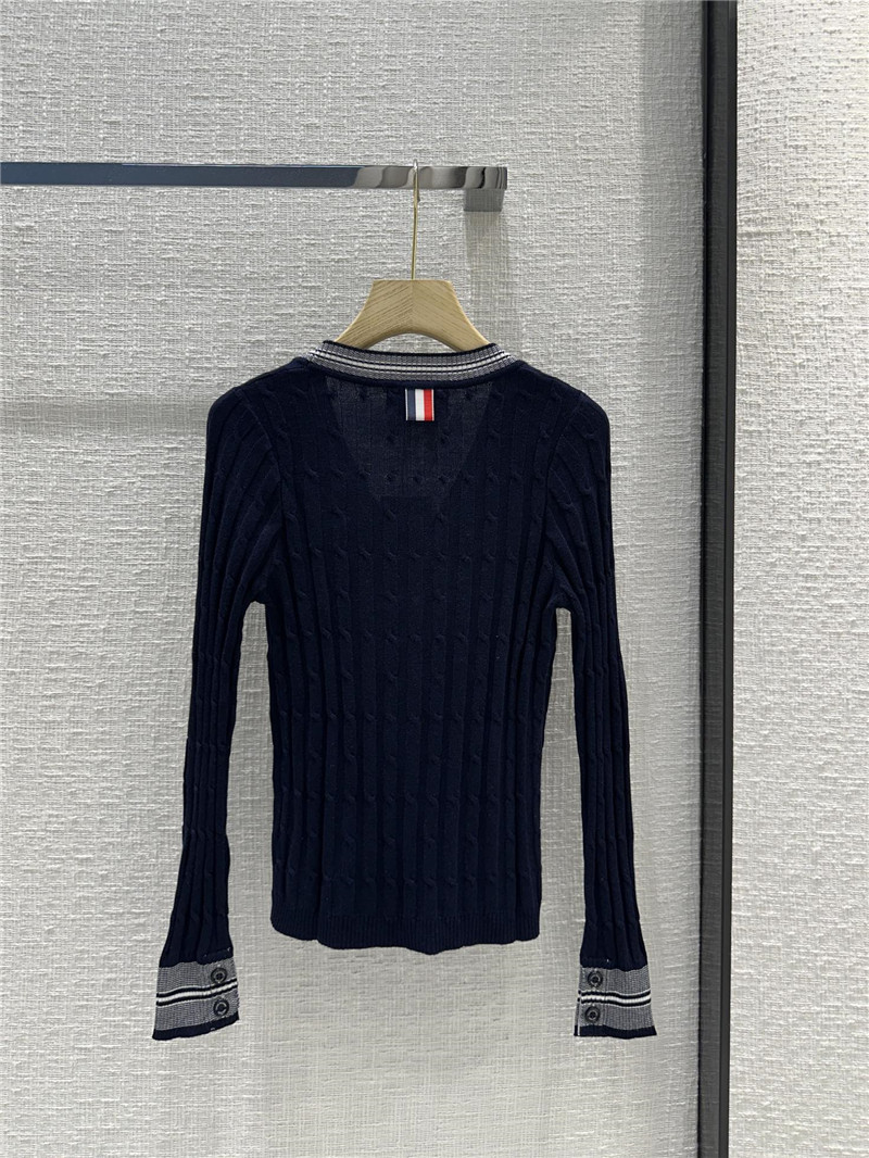 Thom Browne 16-Gauge Navy Knitted Cardigan