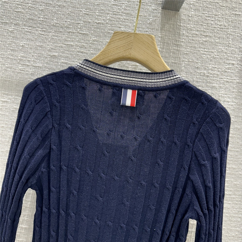 Thom Browne 16-Gauge Navy Knitted Cardigan