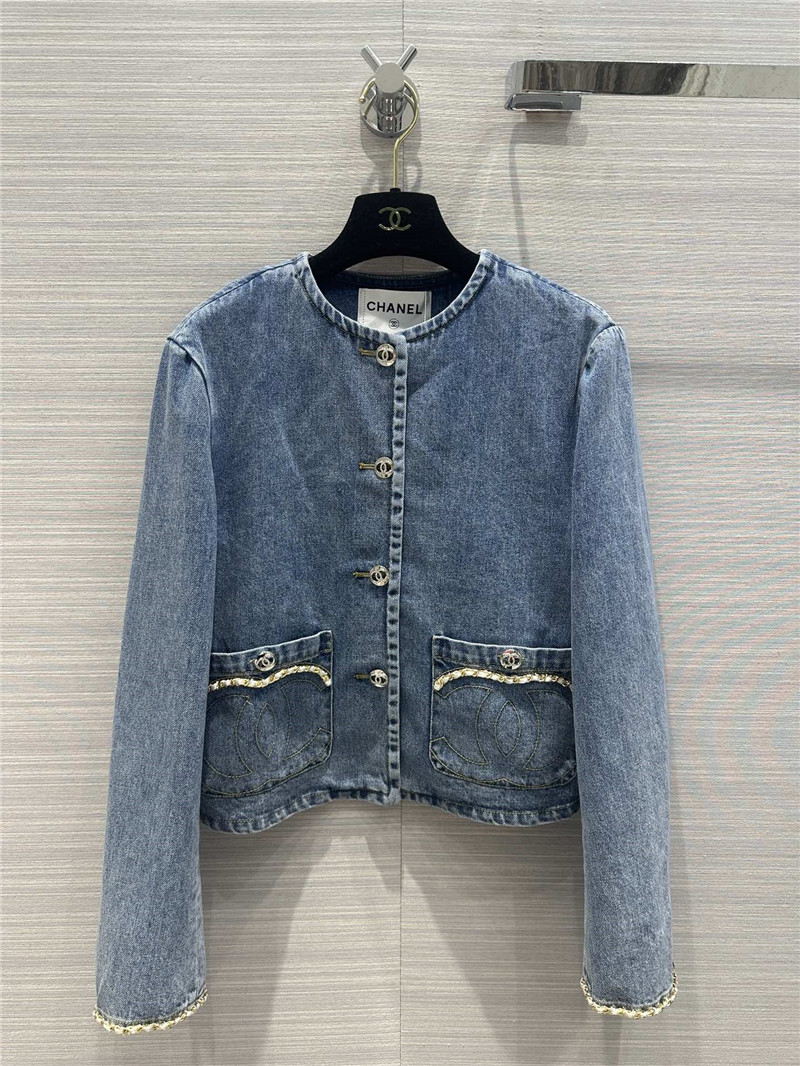 Ch**el coco girls denim blue denim jacket