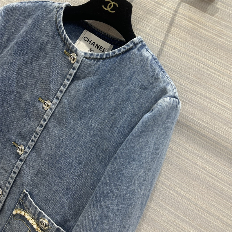Ch**el coco girls denim blue denim jacket