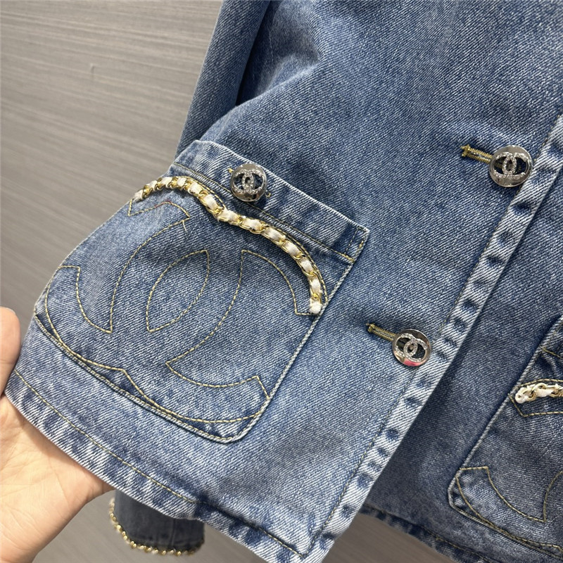 Ch**el coco girls denim blue denim jacket