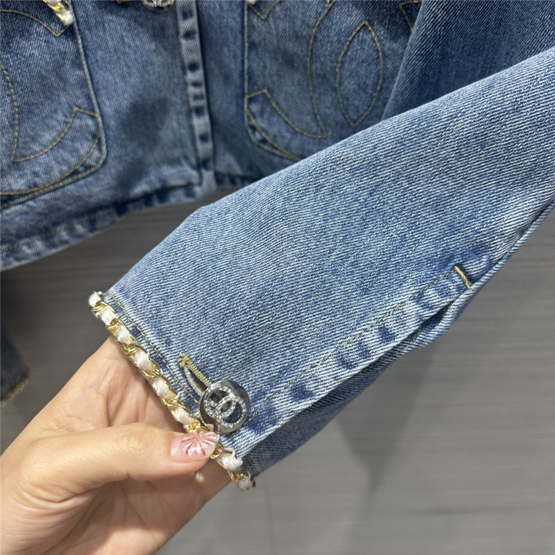 Ch**el coco girls denim blue denim jacket