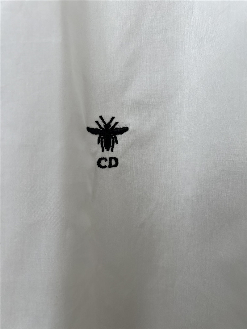 D10r butterfly embroidered stand collar puff sleeve shirt