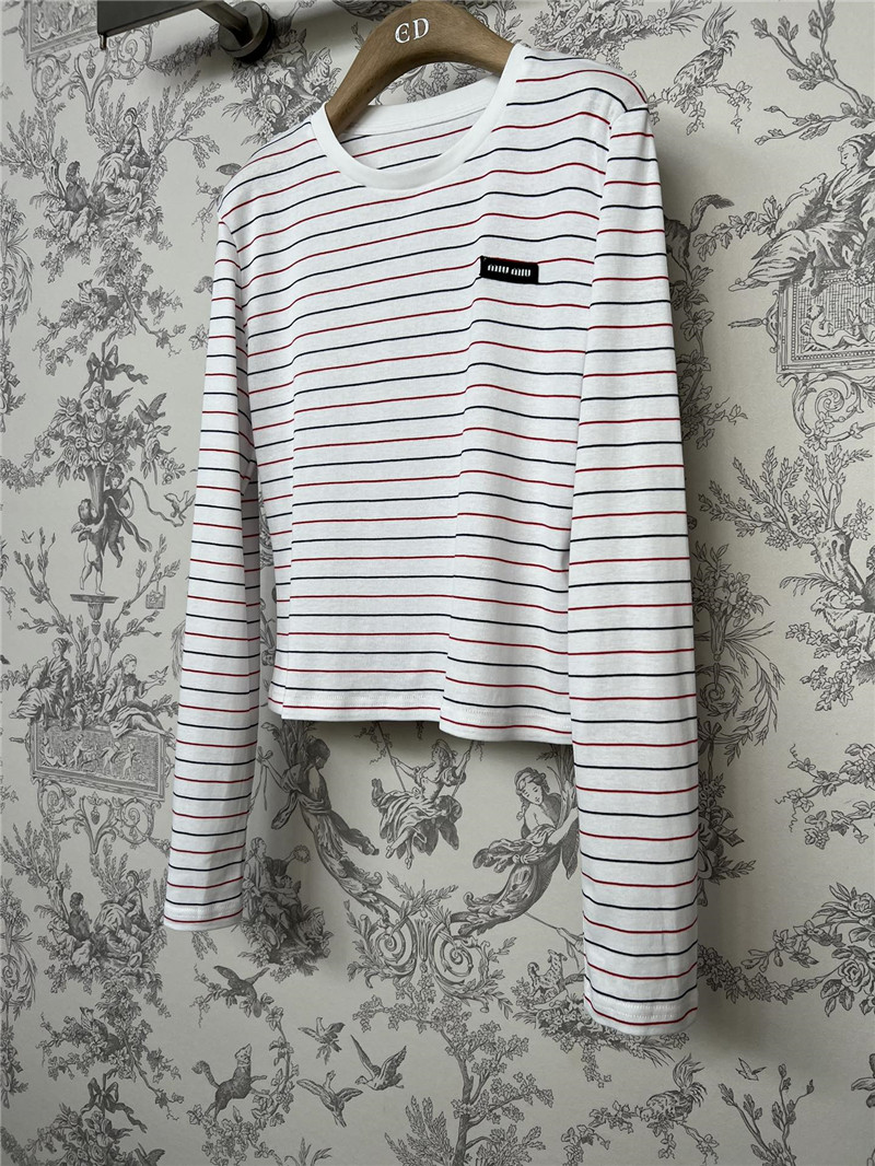 M1um1u new striped knitted long sleeves