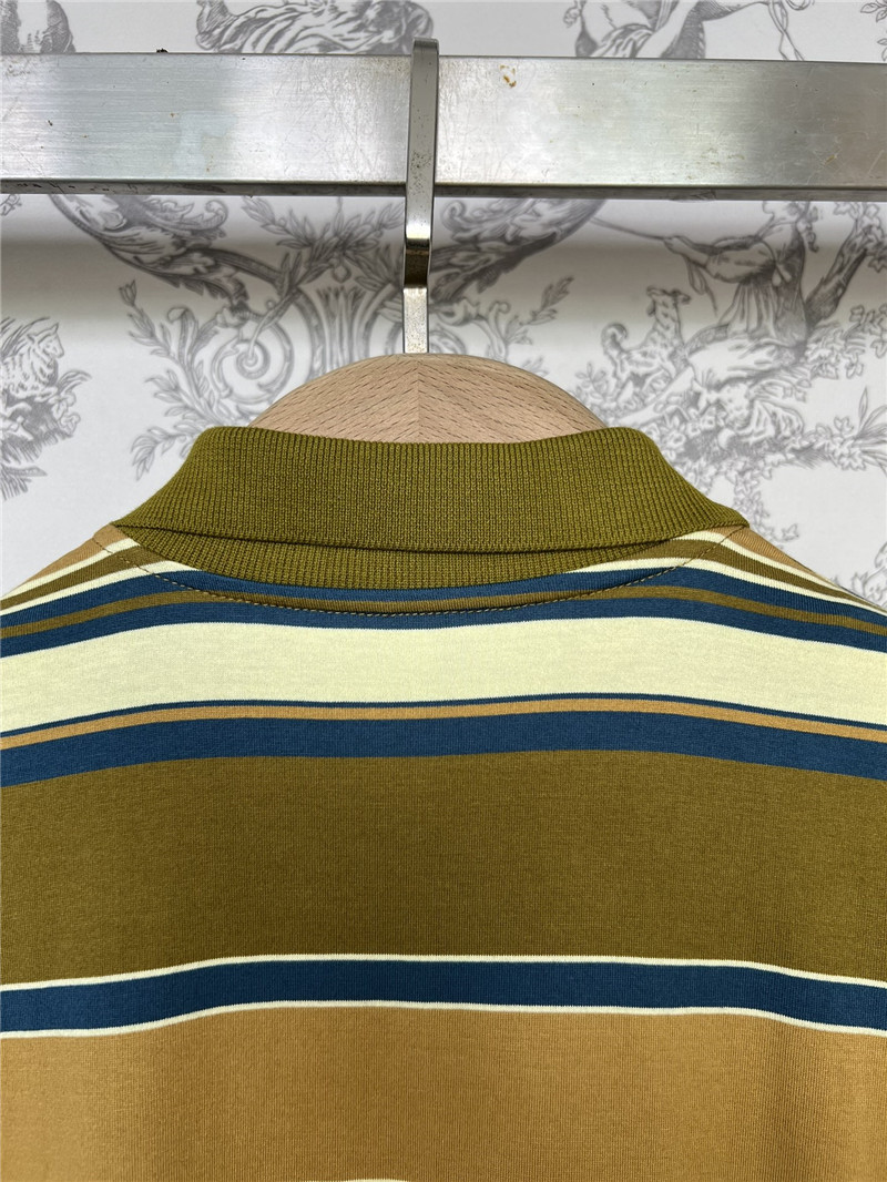 M1um1u new polo collar striped long sleeves