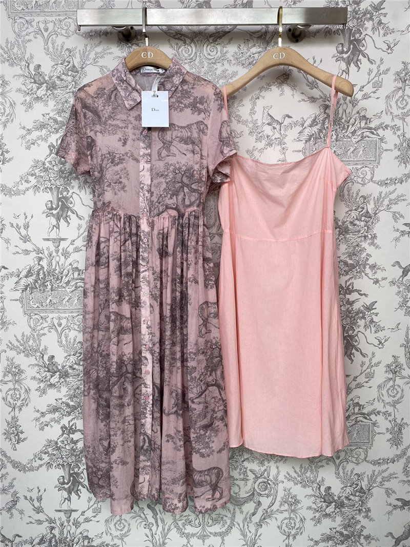 D10r lapel short sleeve animal long dress