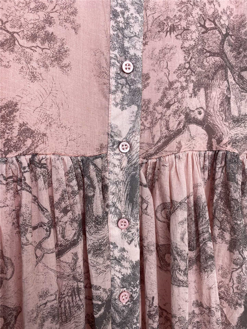 D10r lapel short sleeve animal long dress