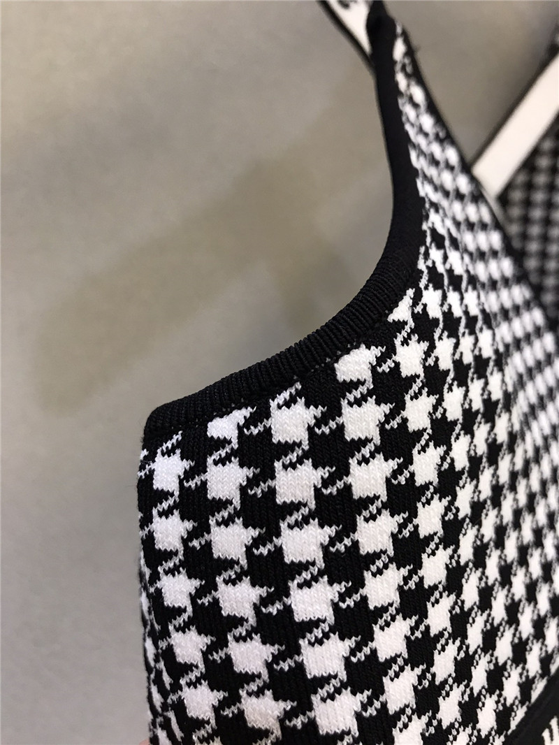 D10r classic houndstooth cross-over swimsuit with straps