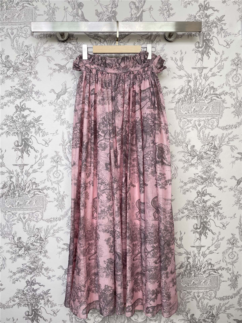 D10r new animal latest collection pleated waist slit long skirt