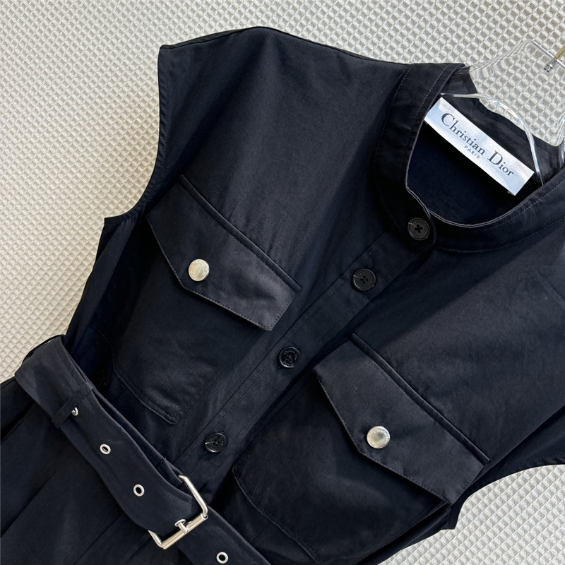 D10r workwear style stand collar dress