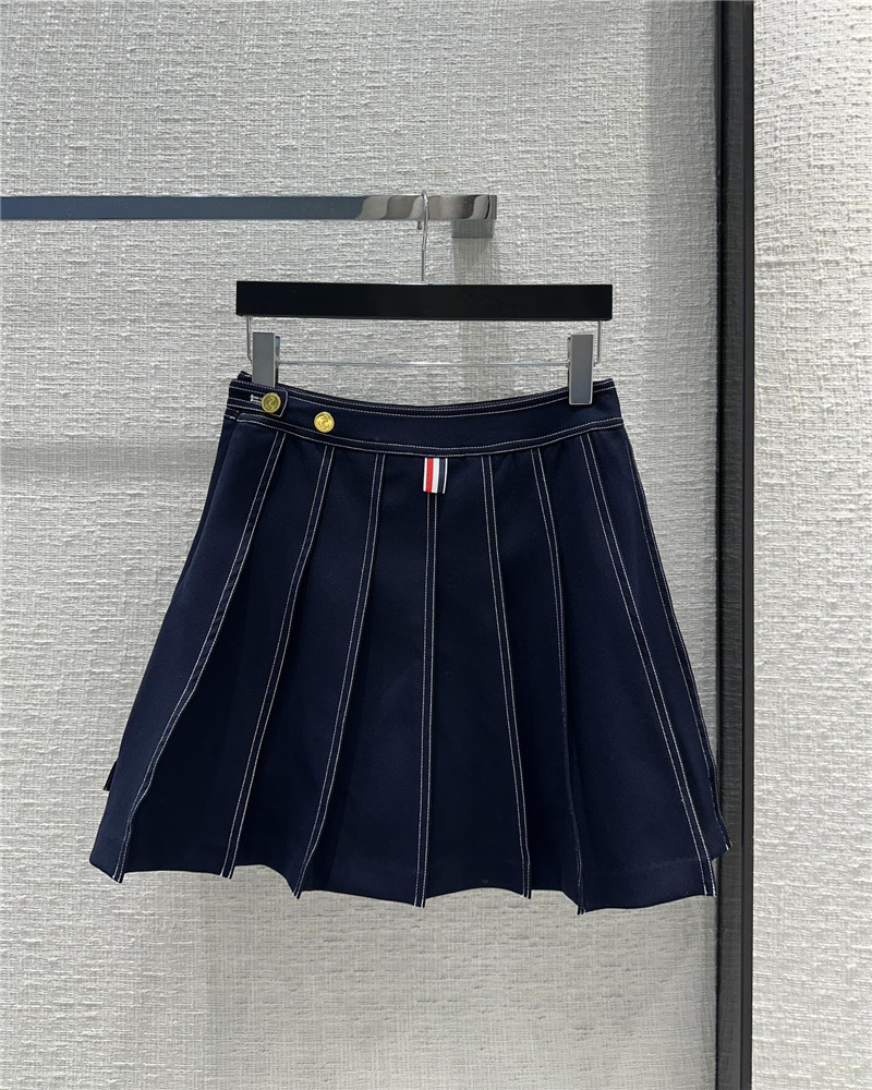 Thom Browne topstitched pleated short skirt