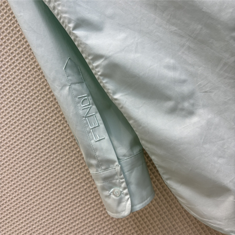 F**di fake two piece offset printed pattern stand collar shirt