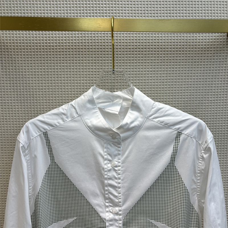 F**di fake two piece offset printed pattern stand collar shirt