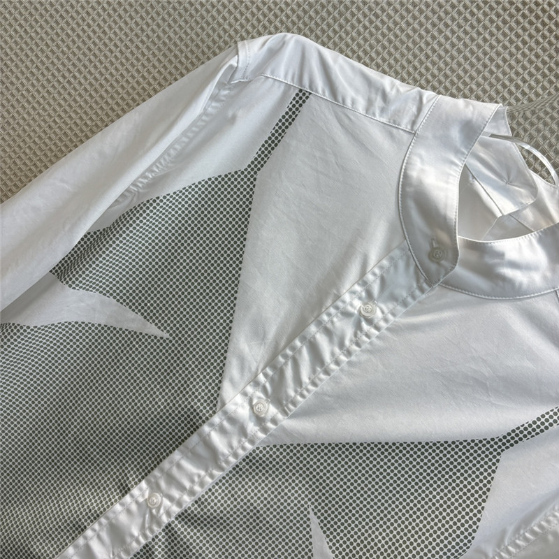 F**di fake two piece offset printed pattern stand collar shirt