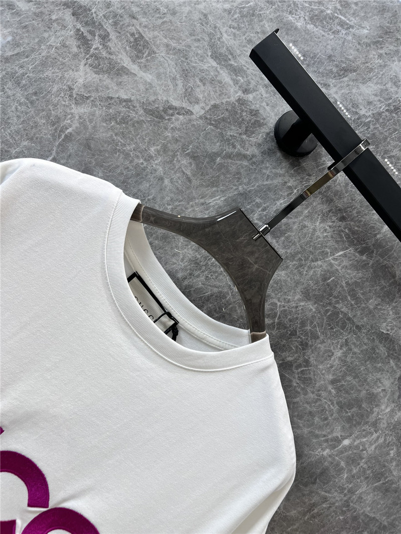 Gucci embroidered lettering strawberry T-shirt