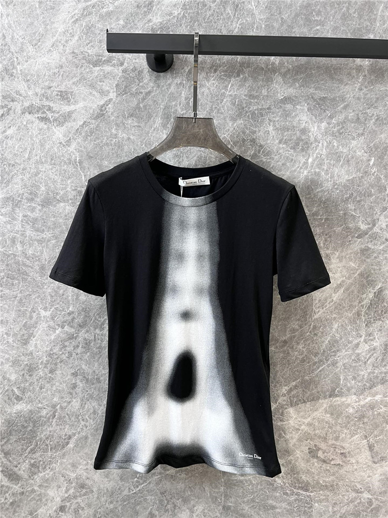 D10r eiffel tower printed round neck short-sleeved t-shirt