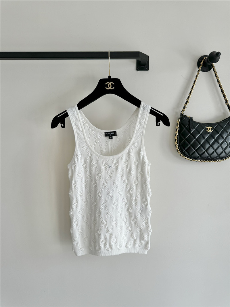 Ch**el three-dimensional bow crocheted knitted vest top