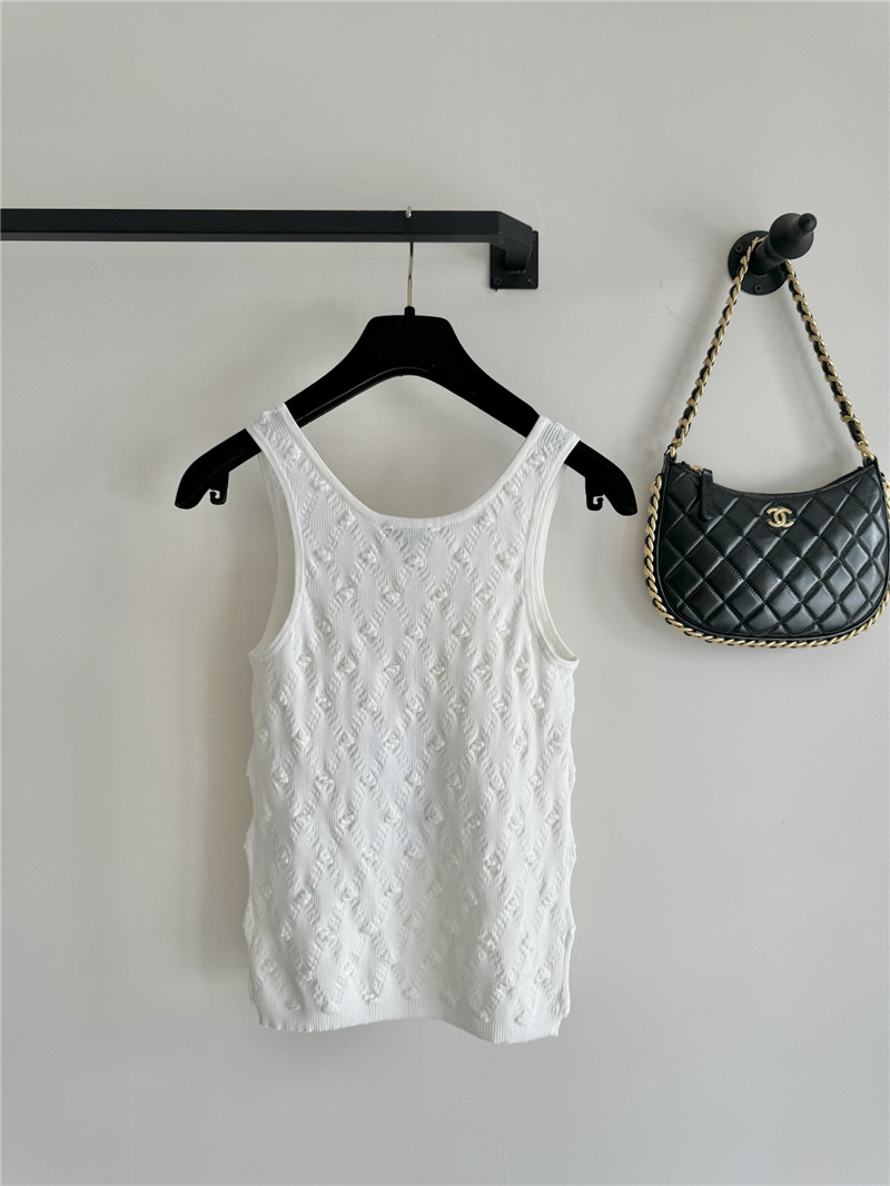 Ch**el three-dimensional bow crocheted knitted vest top