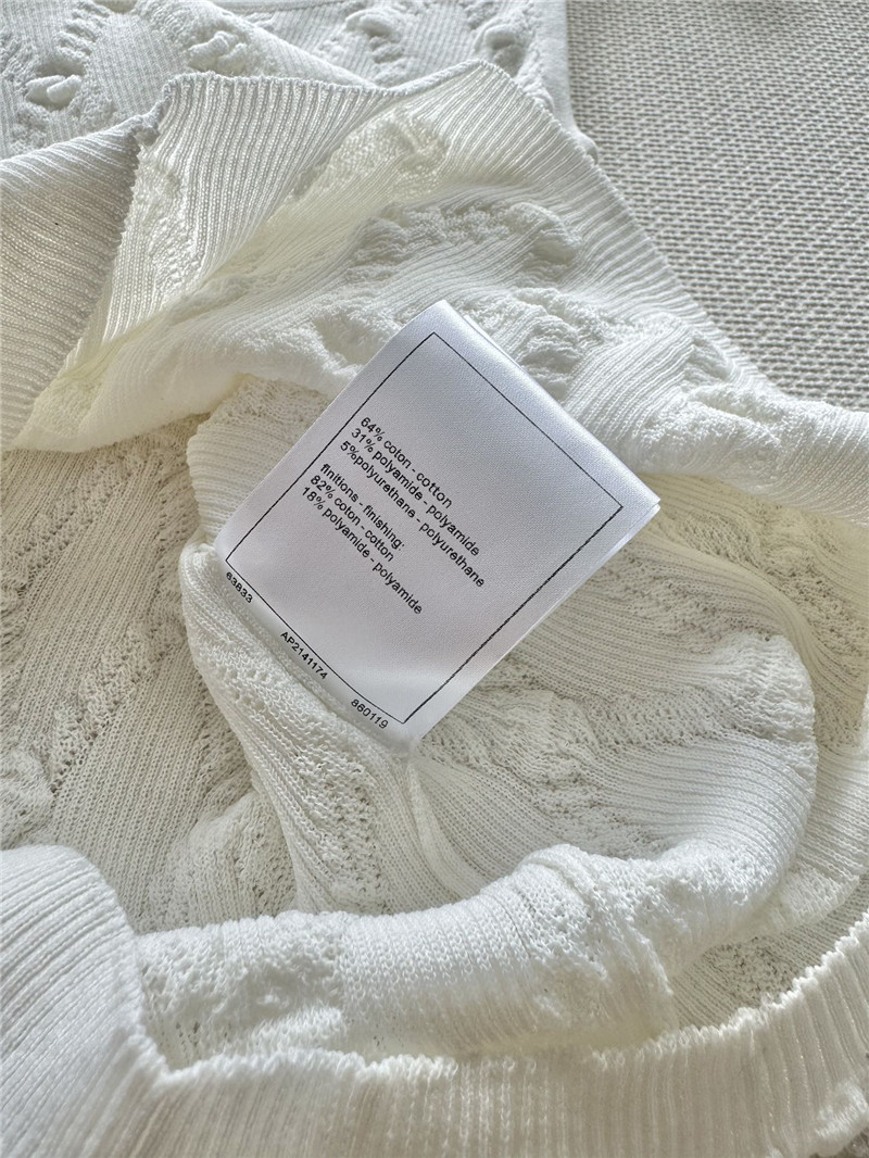 Ch**el three-dimensional bow crocheted knitted vest top