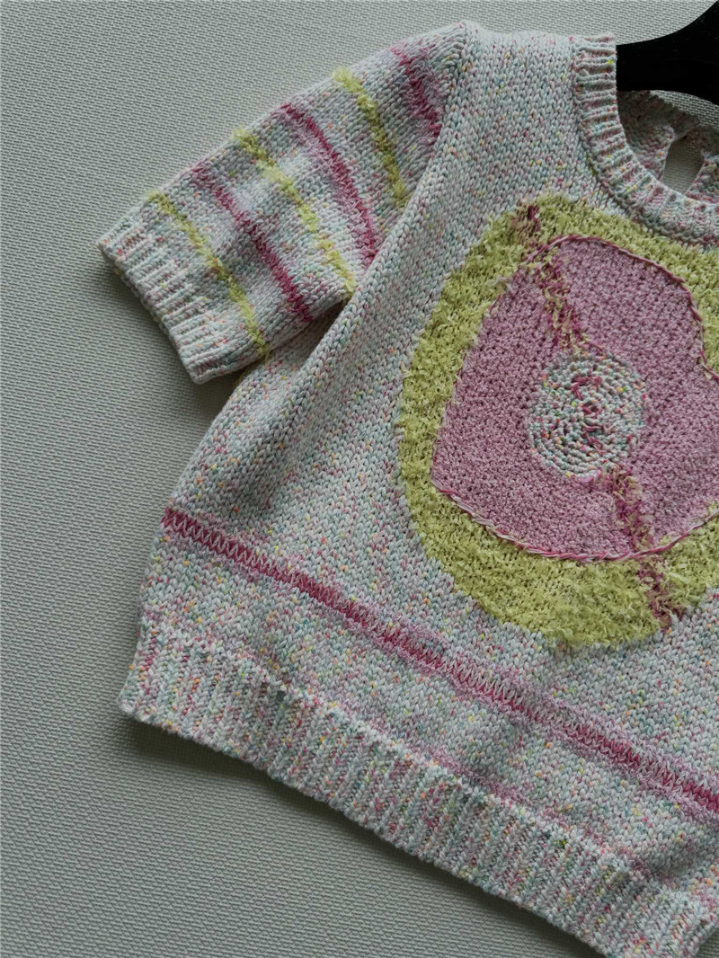 Ch**el pink striped knitted t-shirt