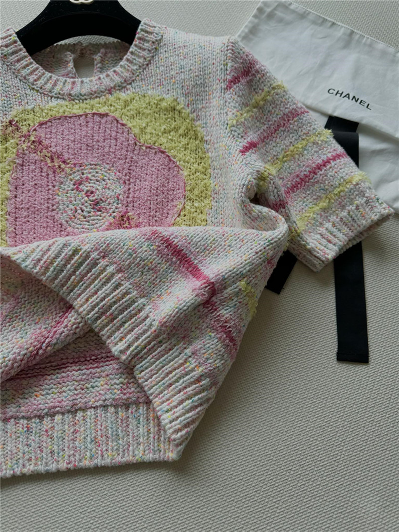 Ch**el pink striped knitted t-shirt