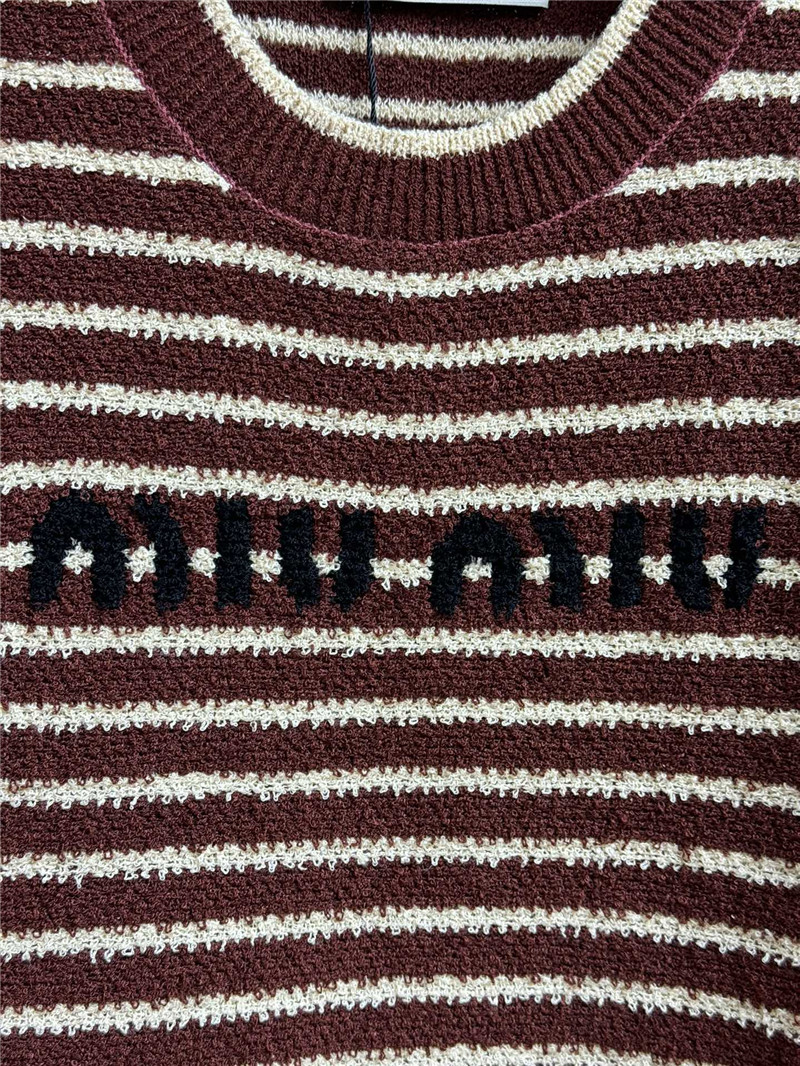 Miu Miu Short Striped Knitted T-Shirt