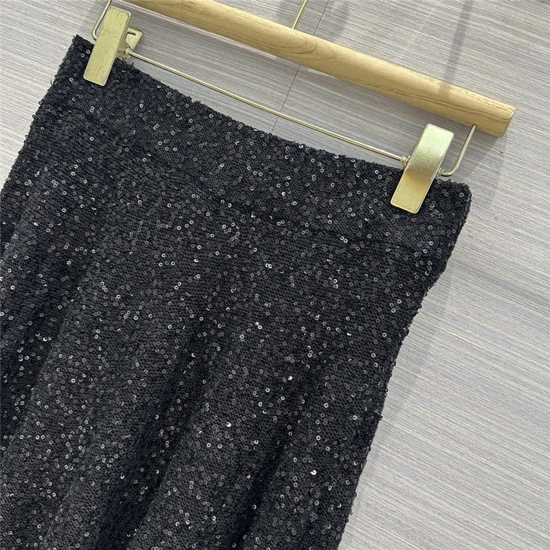 BC cashmere silk yarn knitted long skirt