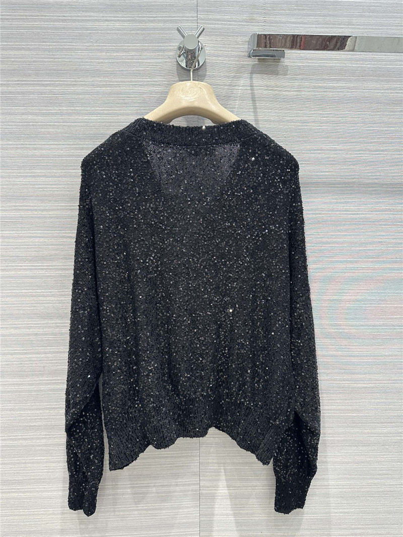 BC cashmere silk yarn V-neck knitted top